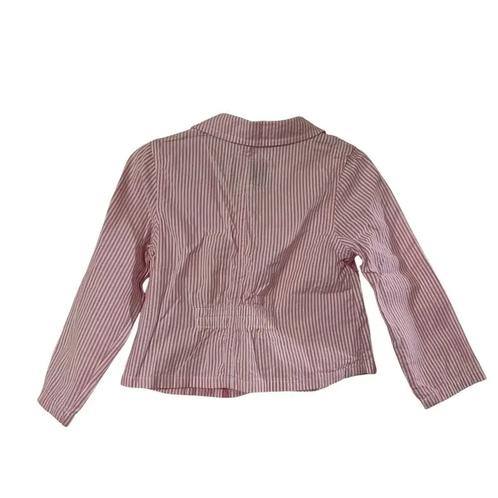 Old Navy White Pink Striped Blazer 2006 Size Size 3T